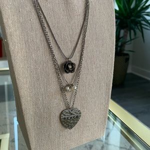 Triple layered peace necklace